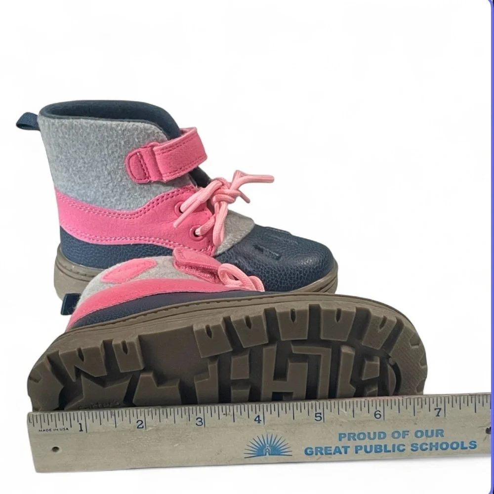Carter's Navy and Pink Girls Snow Boots